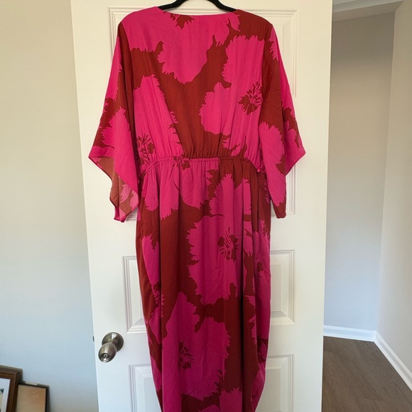 City Chic Fuchsia and Burgundy Floral Dress - Picture 3 of 3